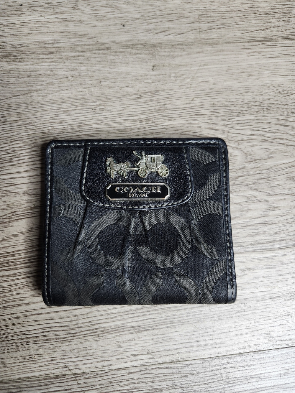 Coach Black Signature Canvas Bifold Wallet